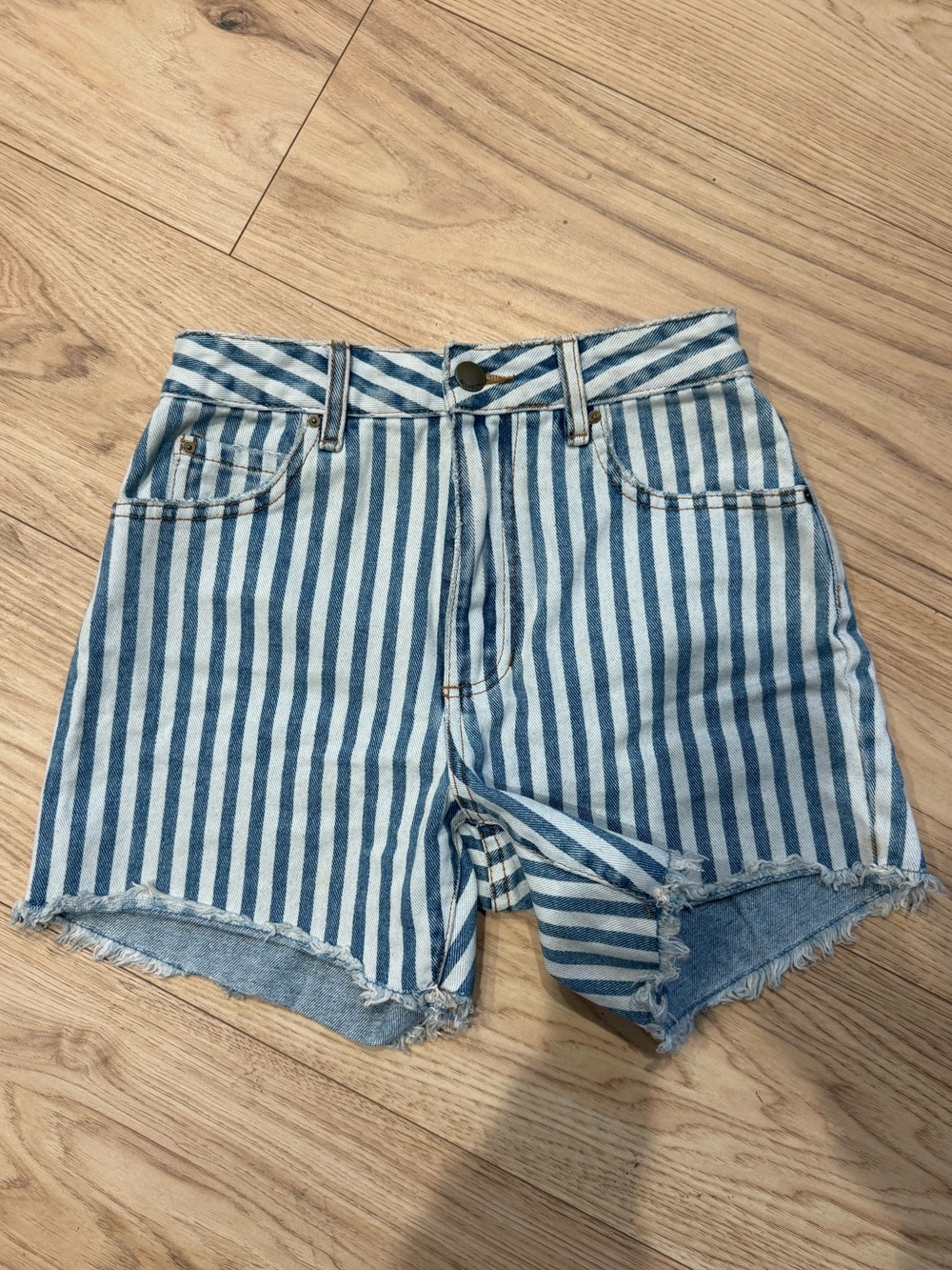 Billabong Striped Blue Denim Women's Shorts